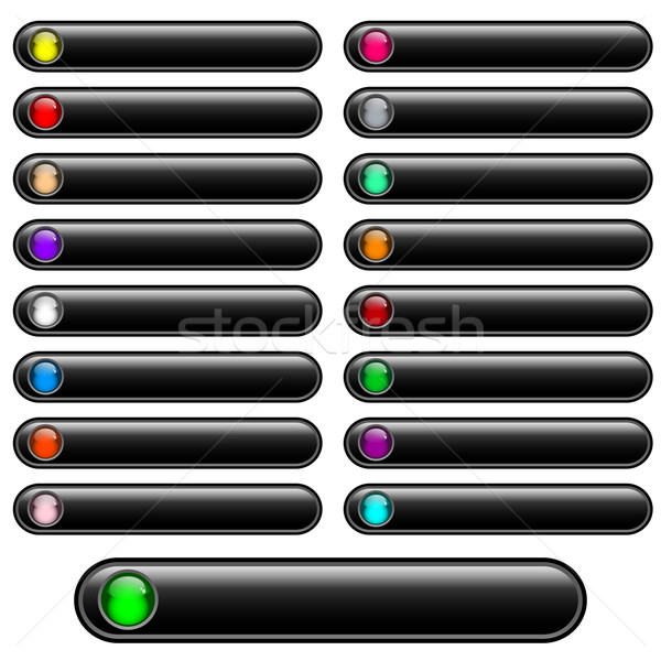 Web düğmeler siyah parlak parlak parlak Stok fotoğraf © toots