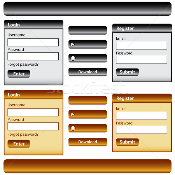 Web design modèle s'identifier boutons menu [[stock_photo]] © toots