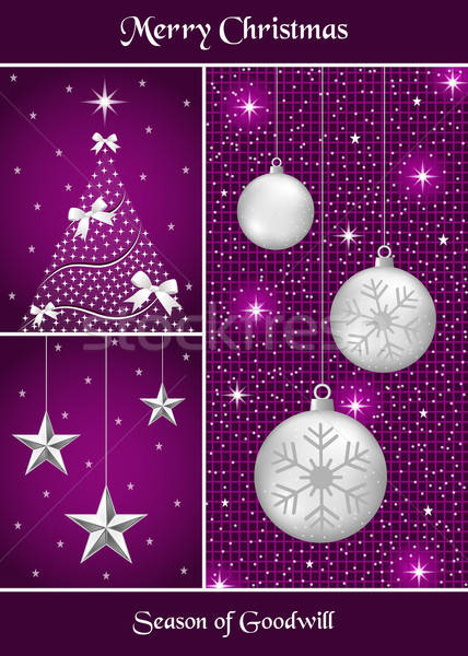 Christmas balls, tree and stars Stock photo © toots