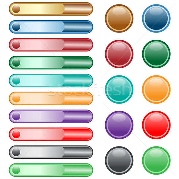 Teia botões conjunto cores brilhante formas Foto stock © toots