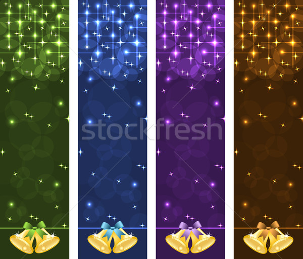 Natal banners vertical ouro arcos Foto stock © toots