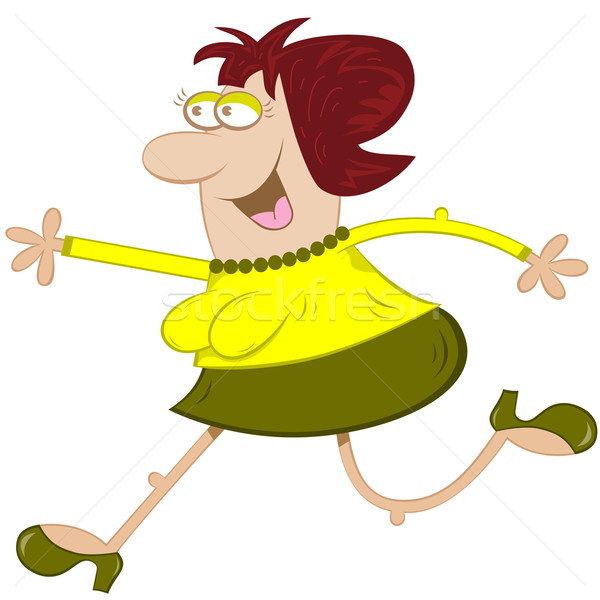 Woman Running Cartoon Character Stock photo © toots