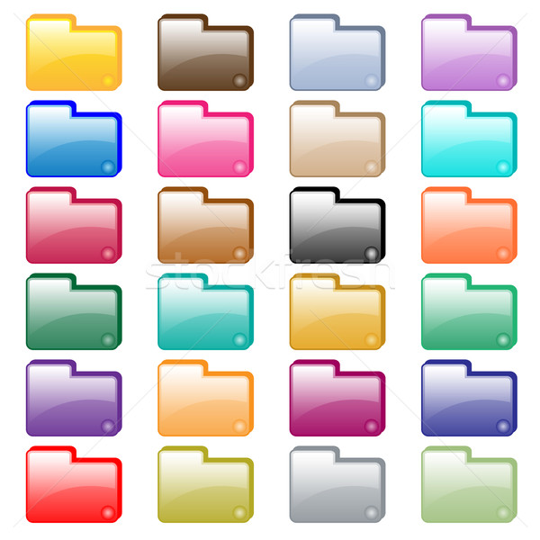 Web folder icons assorted colors Stock photo © toots
