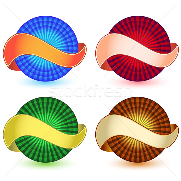 Stock photo: Banner wrapped around sphere