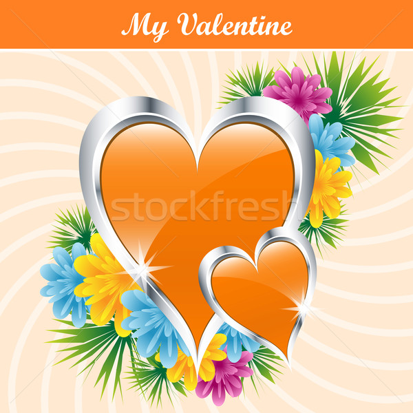 Laranja amor corações flores dia dos namorados mães Foto stock © toots