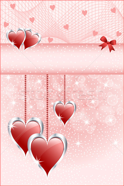 Vermelho amor corações arco dia dos namorados mães Foto stock © toots