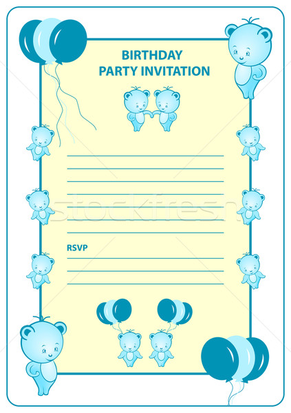 Childs birthday party invitation card Stock photo © toots