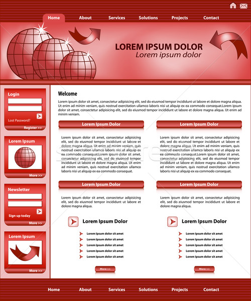 Website template design red Stock photo © toots