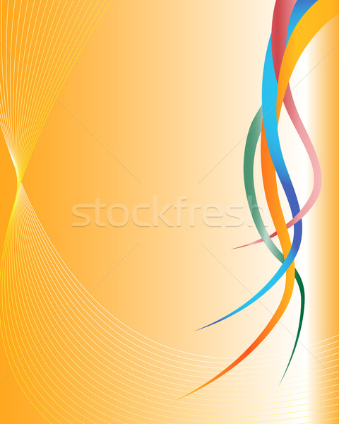 Résumé orange décoratif ondulés lignes [[stock_photo]] © toots