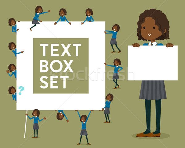 flat type School girl Black_text box Stock photo © toyotoyo