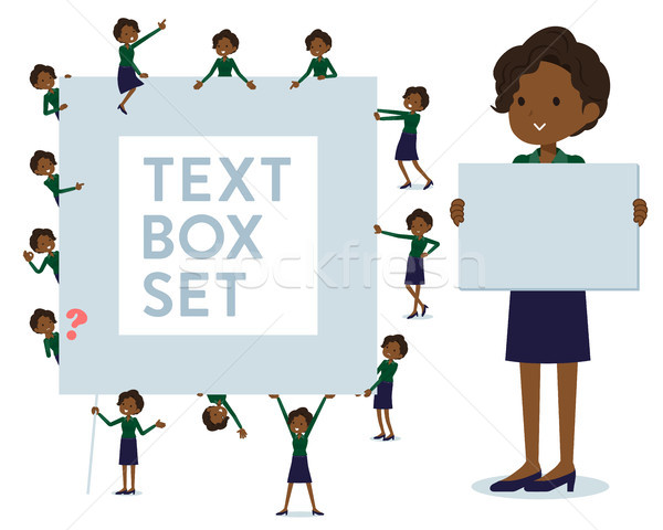 flat type business black women_text box Stock photo © toyotoyo