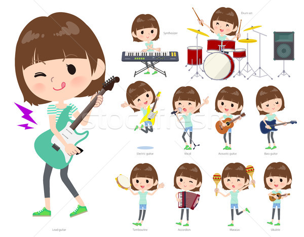 mischievous young  women_pop music Stock photo © toyotoyo