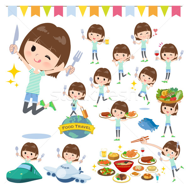mischievous young  women_food festival Stock photo © toyotoyo