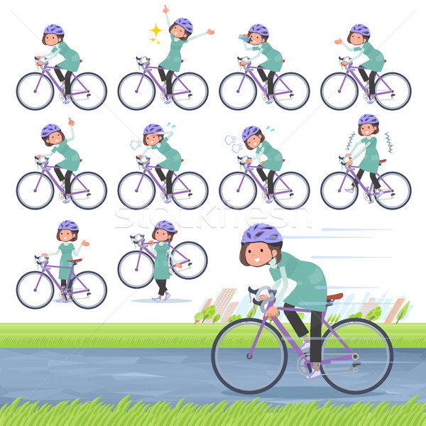 Typu tunika środkowy rowerów zestaw kobiet Zdjęcia stock © toyotoyo