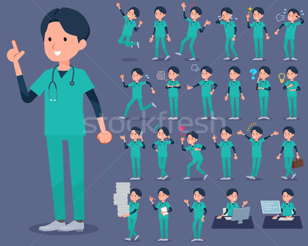 Type opération vert vêtements médecin Photo stock © toyotoyo