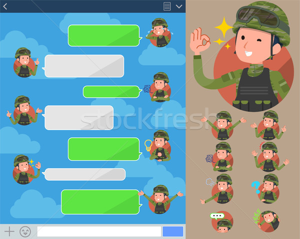 Type militaire dragen ingesteld internet Stockfoto © toyotoyo