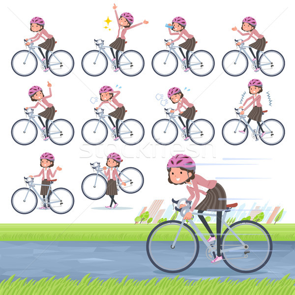 Typu różowy kurtka środkowy rowerów zestaw Zdjęcia stock © toyotoyo