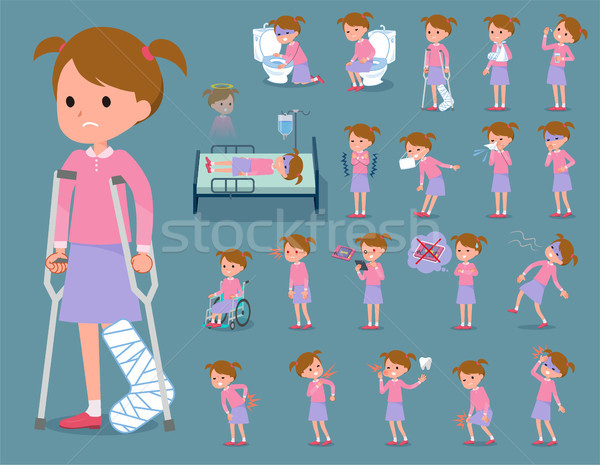 flat type Pink clothing girl_sickness Stock photo © toyotoyo