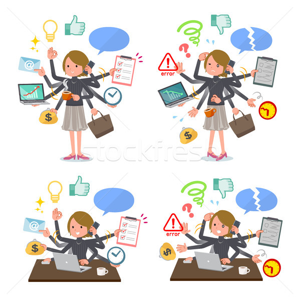 flat type Short hair women_mulch task Stock photo © toyotoyo