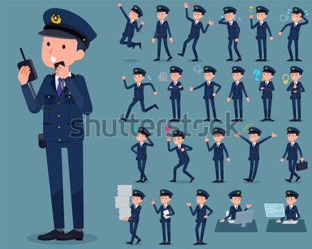 flat type police men_sickness Stock photo © toyotoyo
