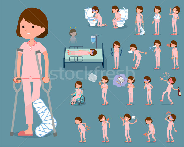 flat type patient woman_sickness Stock photo © toyotoyo