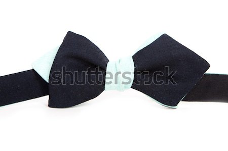 Blue with black men's bow tie isolated on white background. Stock photo © traza