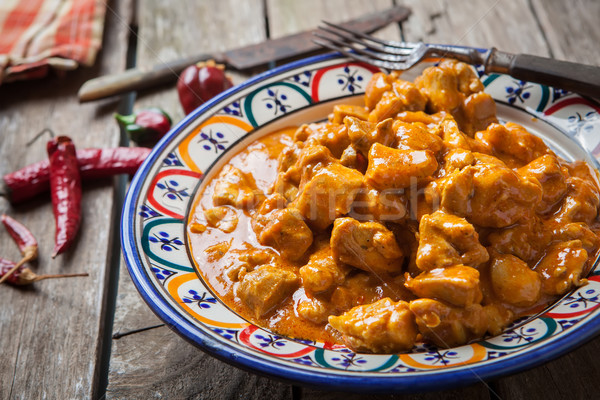 Poulet au curry basmati riz décoré bol alimentaire [[stock_photo]] © trexec