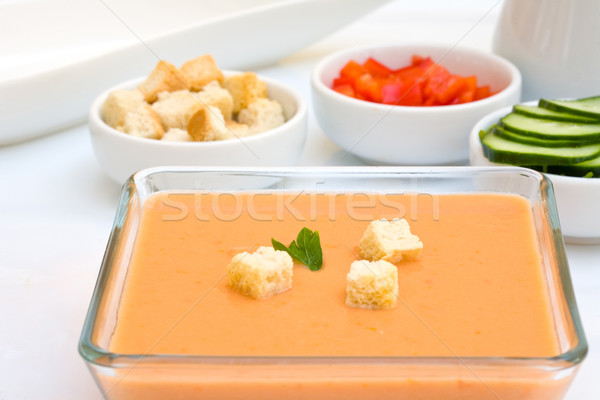 томатный суп холодно суп типичный испанский кремом Сток-фото © trexec