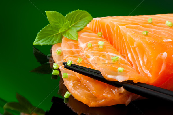 Salmón sashimi rebanada frescos listo peces Foto stock © trexec