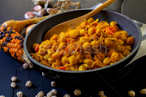 Comida indiana frango temperos cozinhado indiano estilo Foto stock © trexec