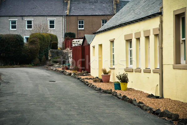 Falu házak kicsi ház utca kék Stock fotó © trgowanlock