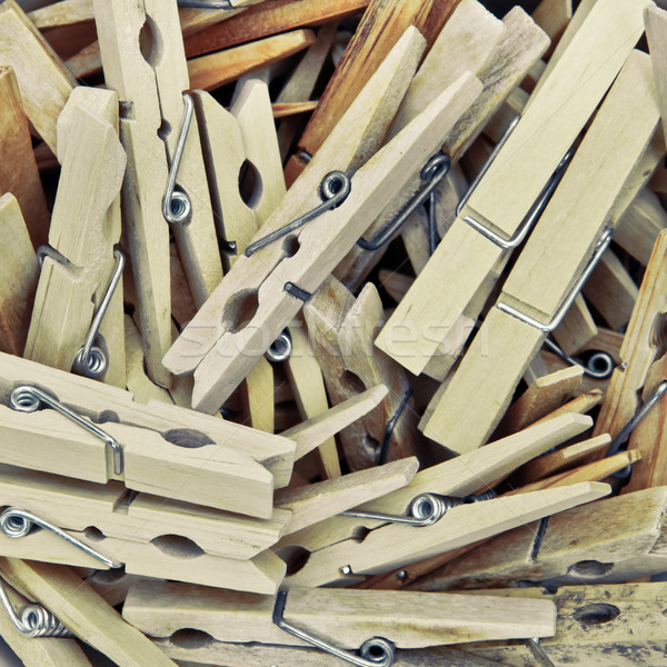 Wooden clothes pegs Stock photo © trgowanlock