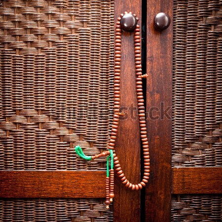 Preghiera perline legno impiccagione porta Foto d'archivio © trgowanlock