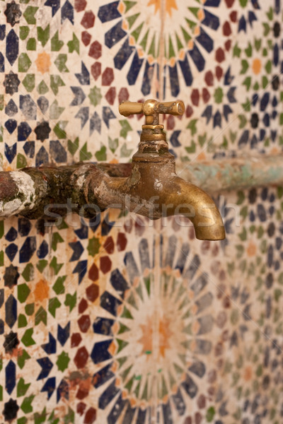 Robinet Maroc design maison fond métal Photo stock © trgowanlock