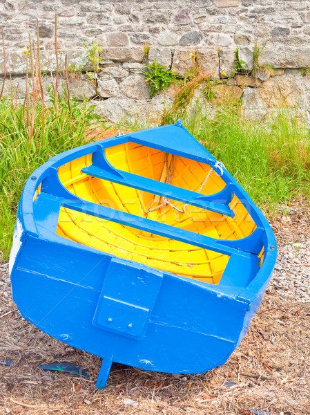 Roeien boot gekleurd strand muur Stockfoto © trgowanlock