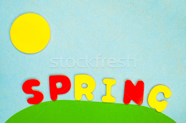 Printemps dynamique couleurs lettres texture [[stock_photo]] © trgowanlock