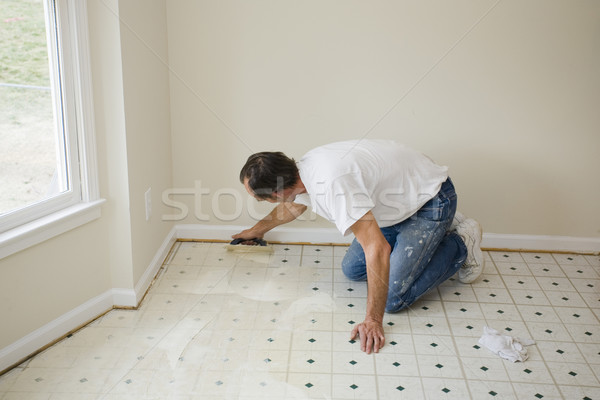 Installing new flooring Stock photo © Trigem4