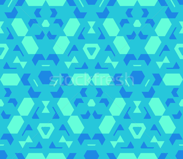 blue cyan green color abstract geometric seamless pattern Stock photo © TRIKONA
