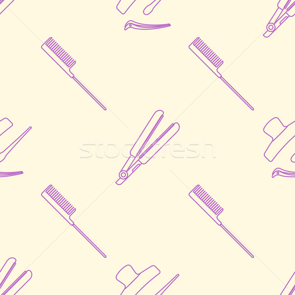 Friseur Werkzeuge Vektor rosa violett Stock foto © TRIKONA