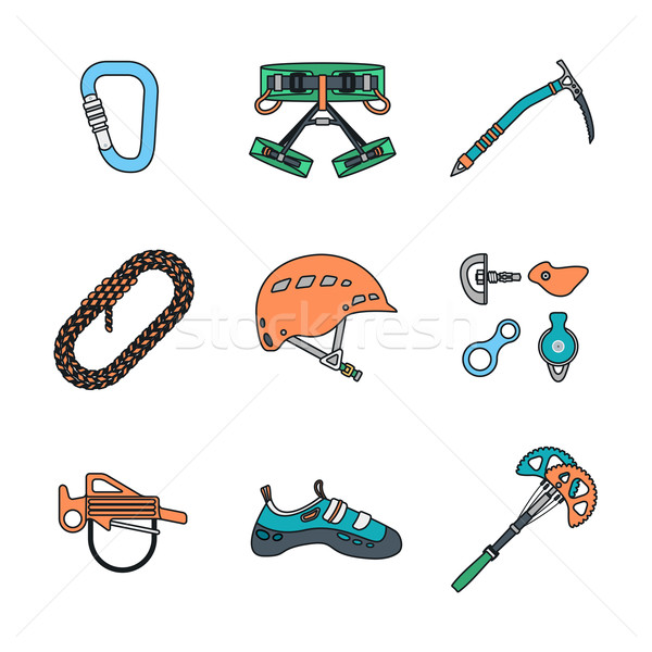 colored outline various alpinism tools icons collection
 Stock photo © TRIKONA