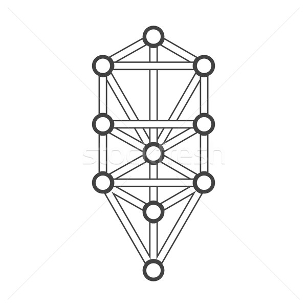 monochrome outline sacred tree of life diagram illustration
 Stock photo © TRIKONA