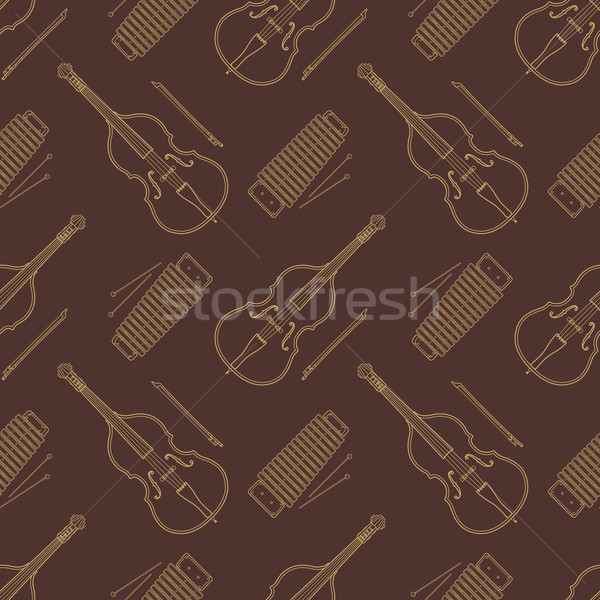 Klassische Musik Vektor monochrome Gold Xylophon Stock foto © TRIKONA