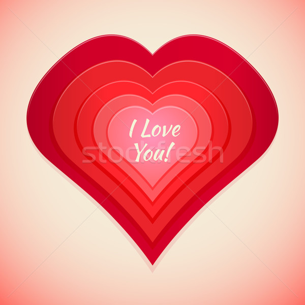 red abstract heart label Stock photo © TRIKONA
