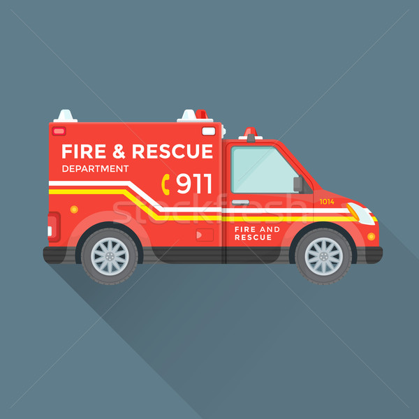 Fuego rescate departamento emergencia coche vector Foto stock © TRIKONA