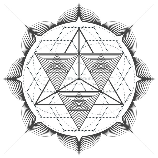 Stock foto: Vektor · Mandala · heilig · Geometrie · Illustration · Kontur