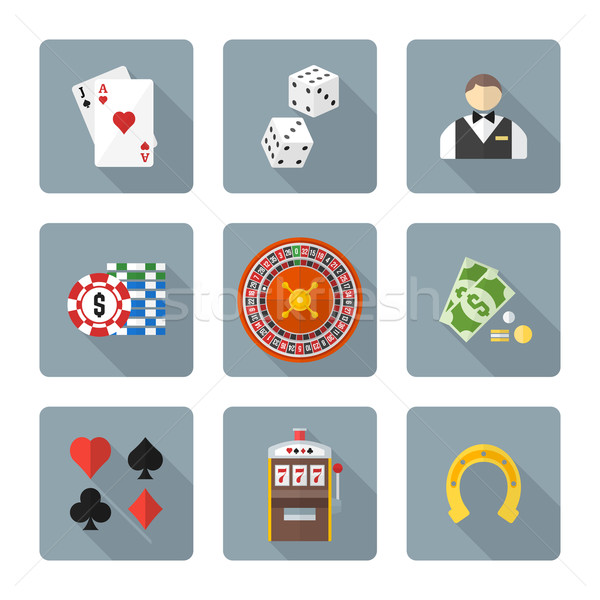 flat style colored various gambling icons collection
 Stock photo © TRIKONA