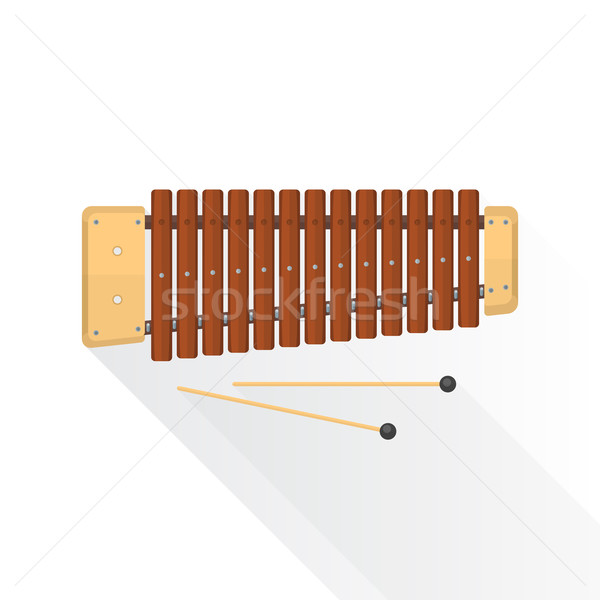color flat style vector wood xylophone Stock photo © TRIKONA