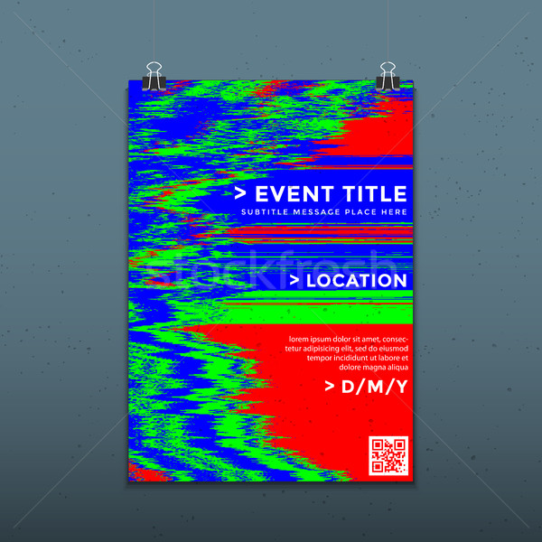 vector glitch background poster template
 Stock photo © TRIKONA