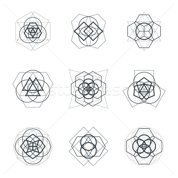 sacred geometric mandala design elements Stock photo © TRIKONA