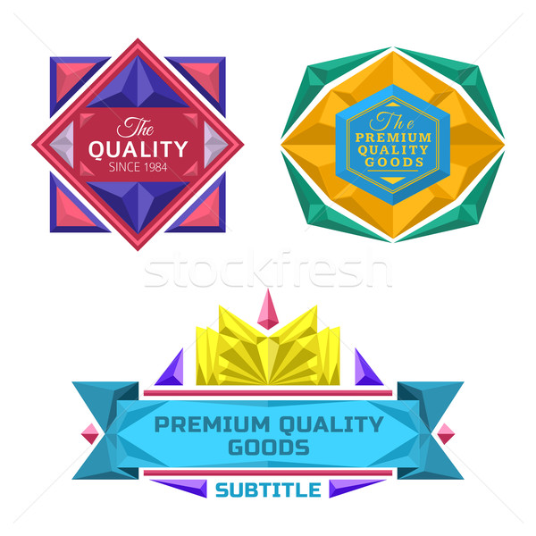 set of retro badge jewel labels and logo Stock photo © TRIKONA